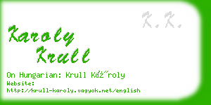 karoly krull business card